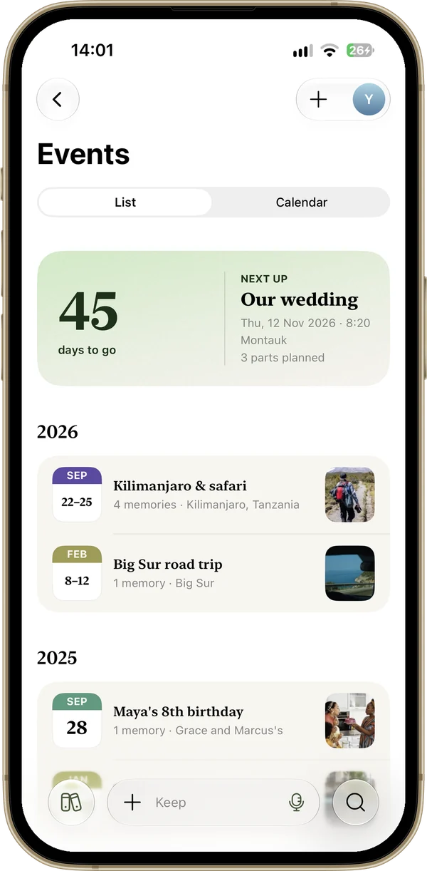 Memoir's Events: 45 days to go until the wedding